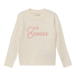 Guess Maglia Girocollo tinta unita con Lofo Panna per Neonata K5YR04Z3OI0 PANNA GUESS 