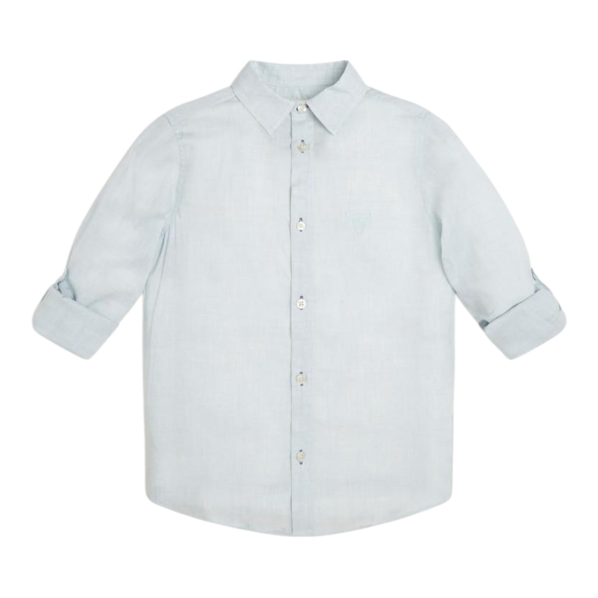 Guess Camicia tinta unita Manica Lunga Azzurro per Bambino L2GH08WEK92 AZZURRO GUESS 