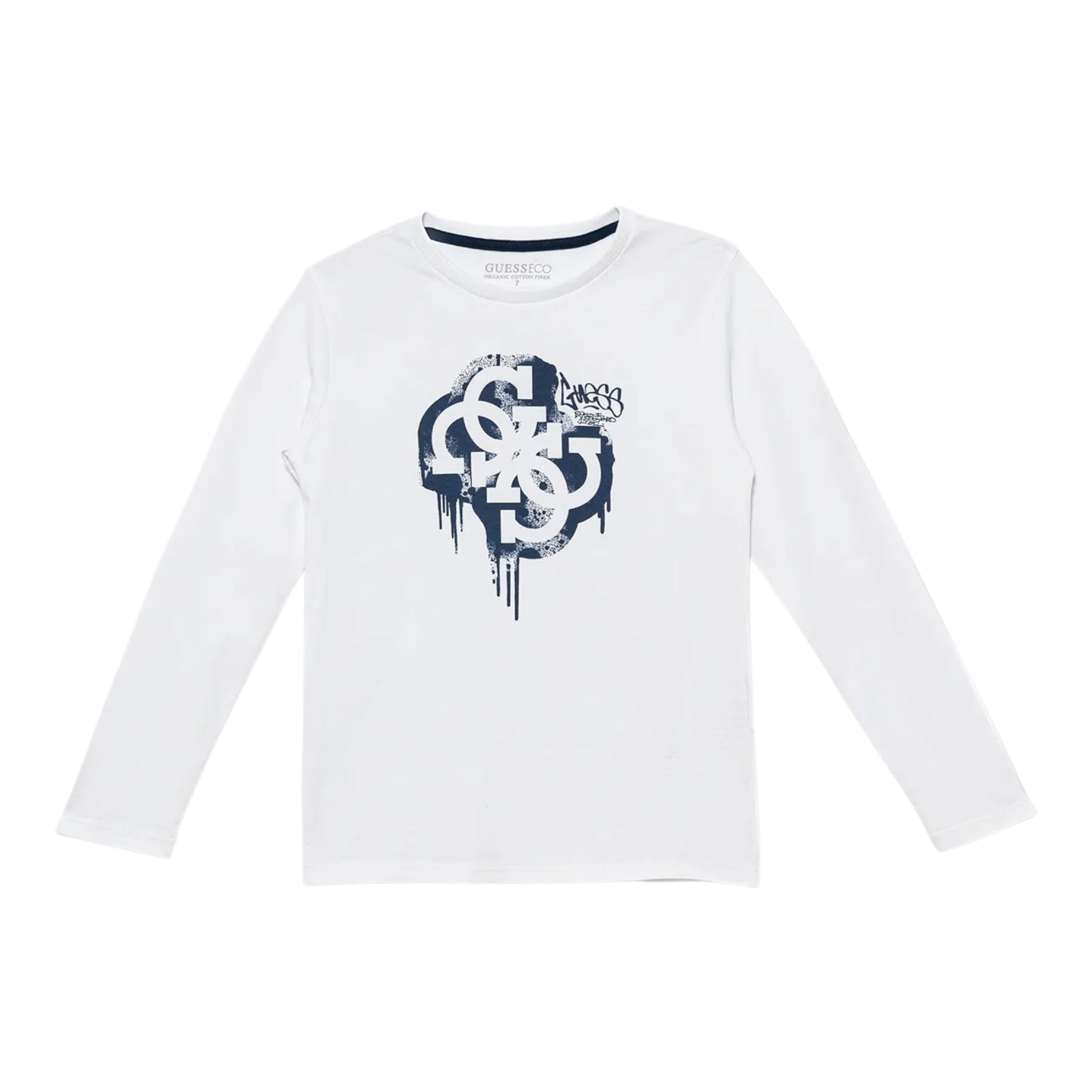 Guess Shirt Girocollo tinta unita con Stampa Bianco per Bambino L5BI01I3Z14 BIANCO GUESS 