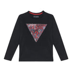 Guess Shirt tinta unita con Stampa Nero per Bambino L5BI04I3Z14 NERO GUESS 