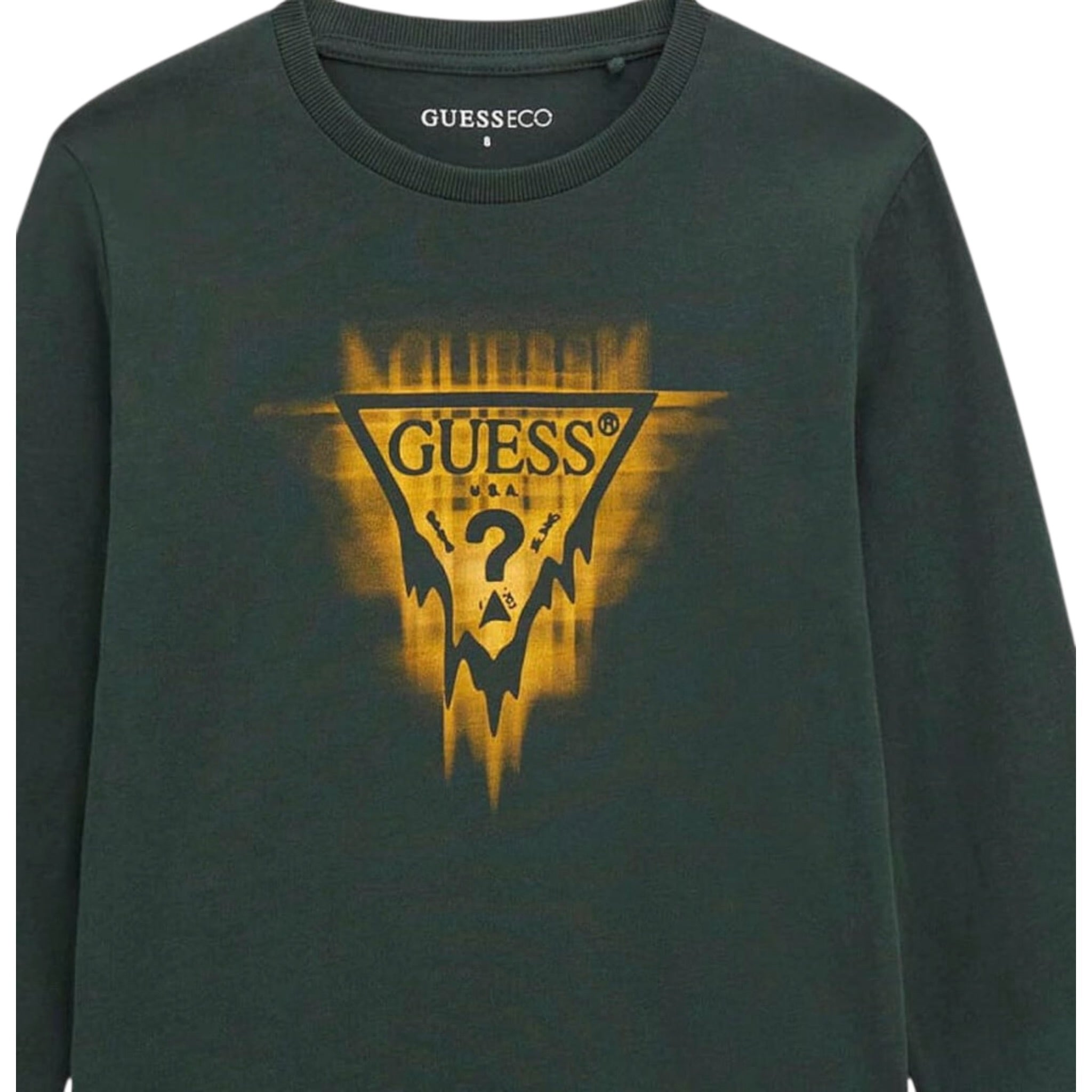 Guess Shirt Girocollo tinta unita con Stampa Verde per Bambino L5BI21I3Z14 VERDE GUESS 