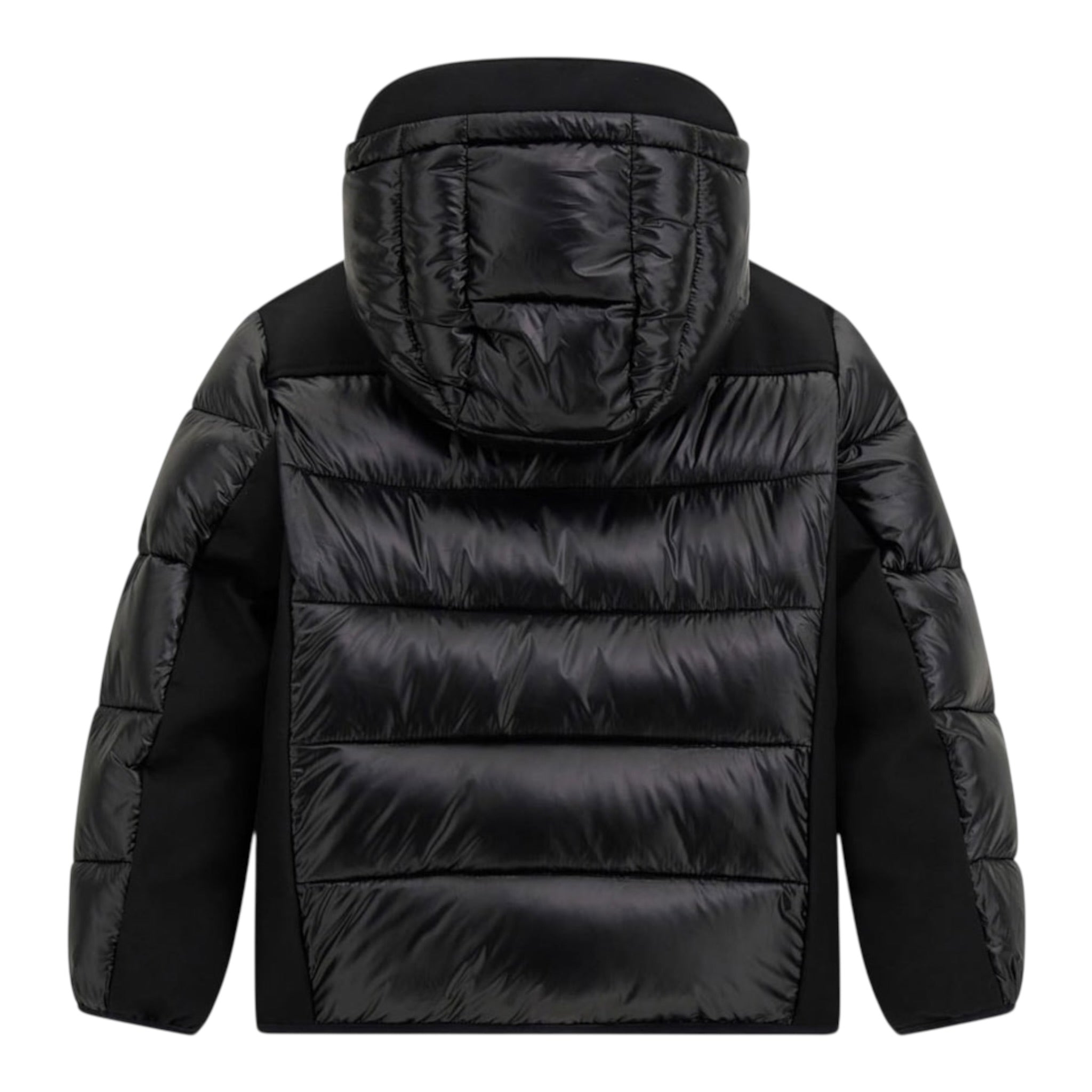 Guess Giubbino tinta unita con Zip E Cappuccio Nero per Bambino L5BL12WEGY0 NERO GUESS 