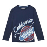 Guess Shirt tinta unita Girocollo con Stampa Blu per Bambino L5YI26K8HM4 BLU GUESS 