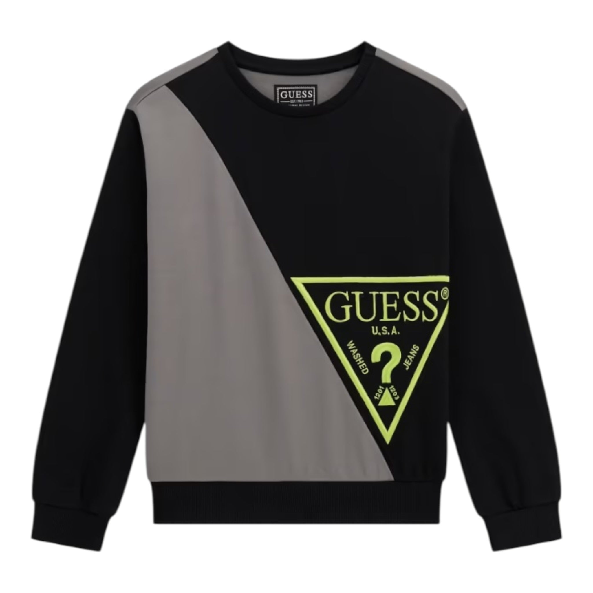 Guess Felpa tinta unita con Stampa Nero per Bambino L5YQ04KA6R4 NERO GUESS 