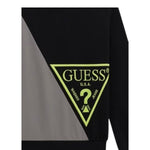 Guess Felpa tinta unita con Stampa Nero per Bambino L5YQ04KA6R4 NERO GUESS 