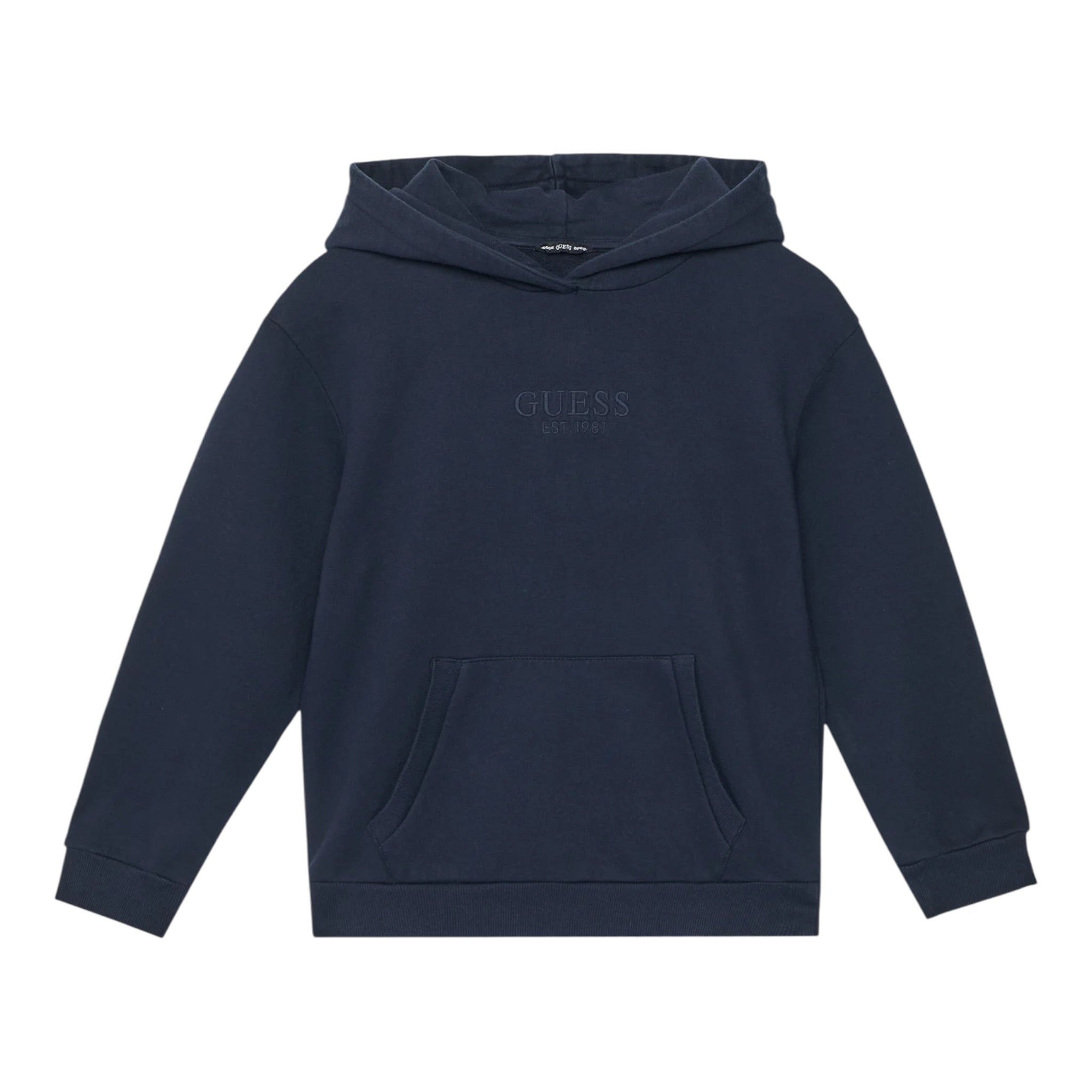 Guess Felpa Chiusa con Cappuccio tinta unita Blu per Bambino L5YQ25KAV34X BLU GUESS 