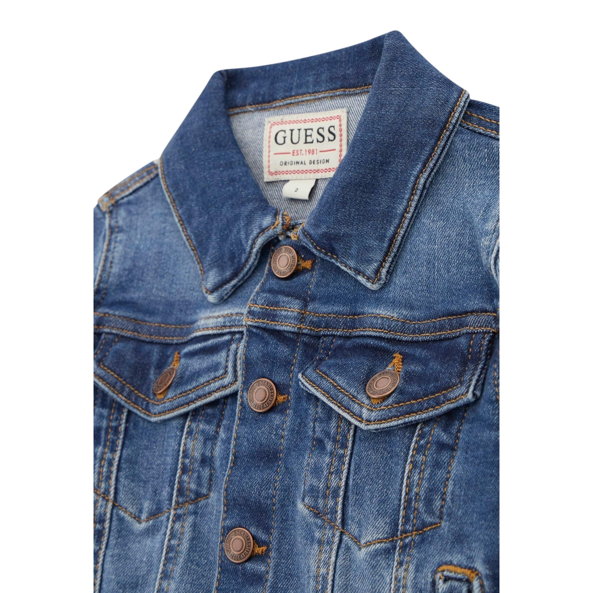 Guess Giubbino In Denim tinta unita Blu per Neonato N4RL07D4GV0 BLU GUESS 