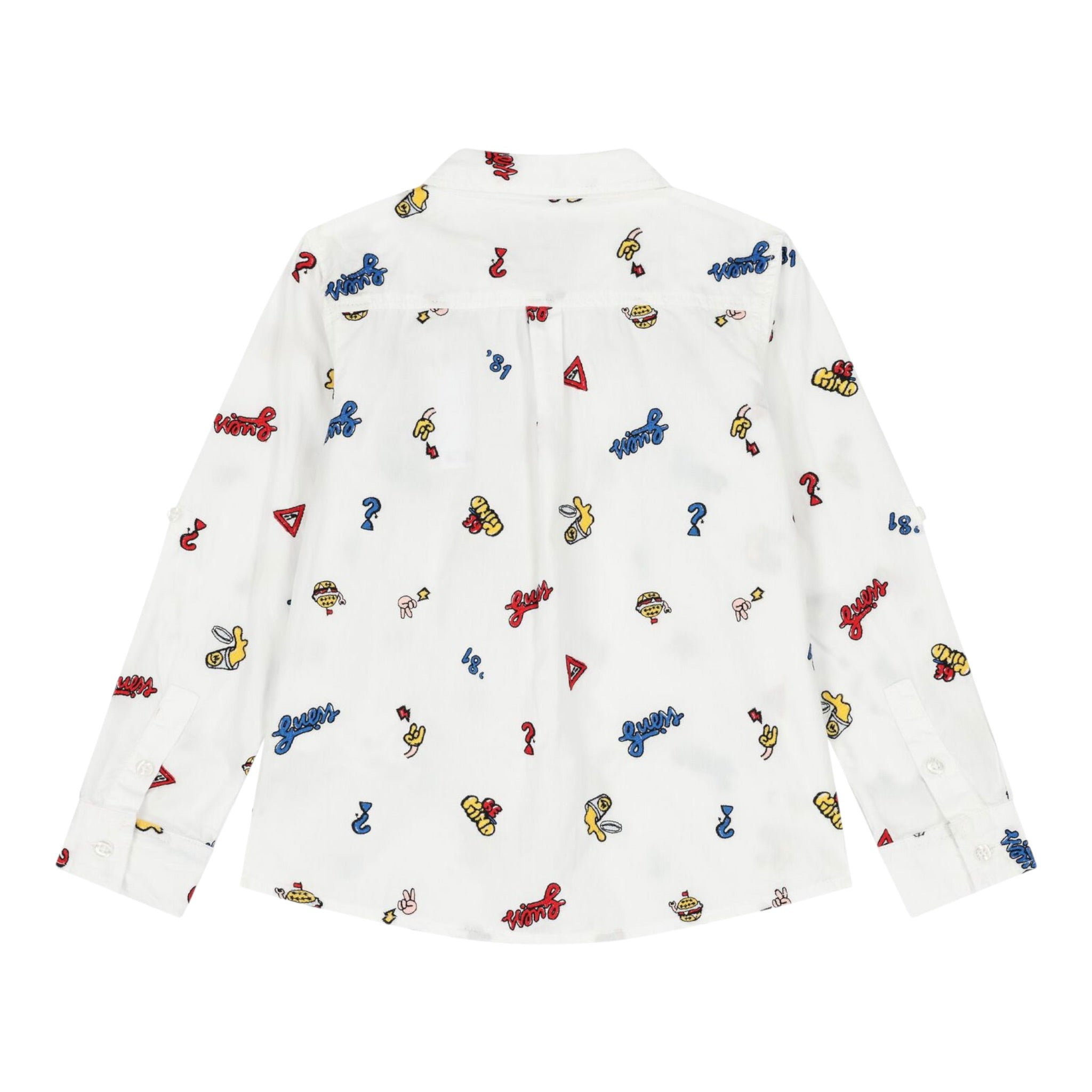 Guess Camicia tinta unita con Applicazioni Bianco per Bambino N4YH00WBHQ0 BIANCO GUESS 