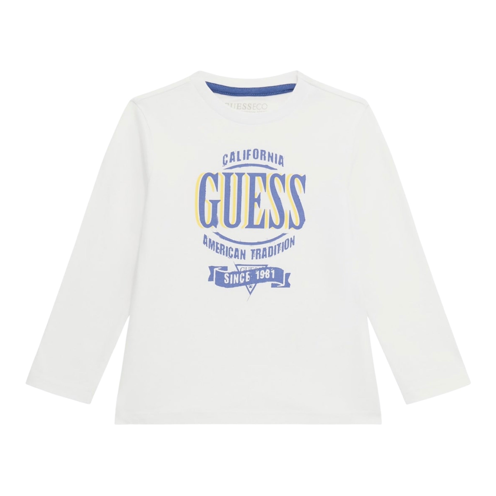 Guess Shirt tinta unita con Stampa Bianco per Neonato N4YI30K8HM4 BIANCO GUESS 