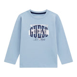 Guess Shirt tinta unita con Stampa Azzurro per Neonato N5BI01I3Z14 AZZURRO GUESS 