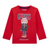 Guess Shirt tinta unita Girocollo con Stampa Rosso per Bambino N5BI04I3Z14J ROSSO GUESS 