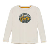 Guess Shirt tinta unita Girocollo con Stampa Beige per Neonato N5BI11I3Z14X BEIGE GUESS 