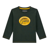 Guess Shirt tinta unita Girocollo con Stampa Verde per Bambino N5BI11I3Z14XXJ VERDE GUESS 
