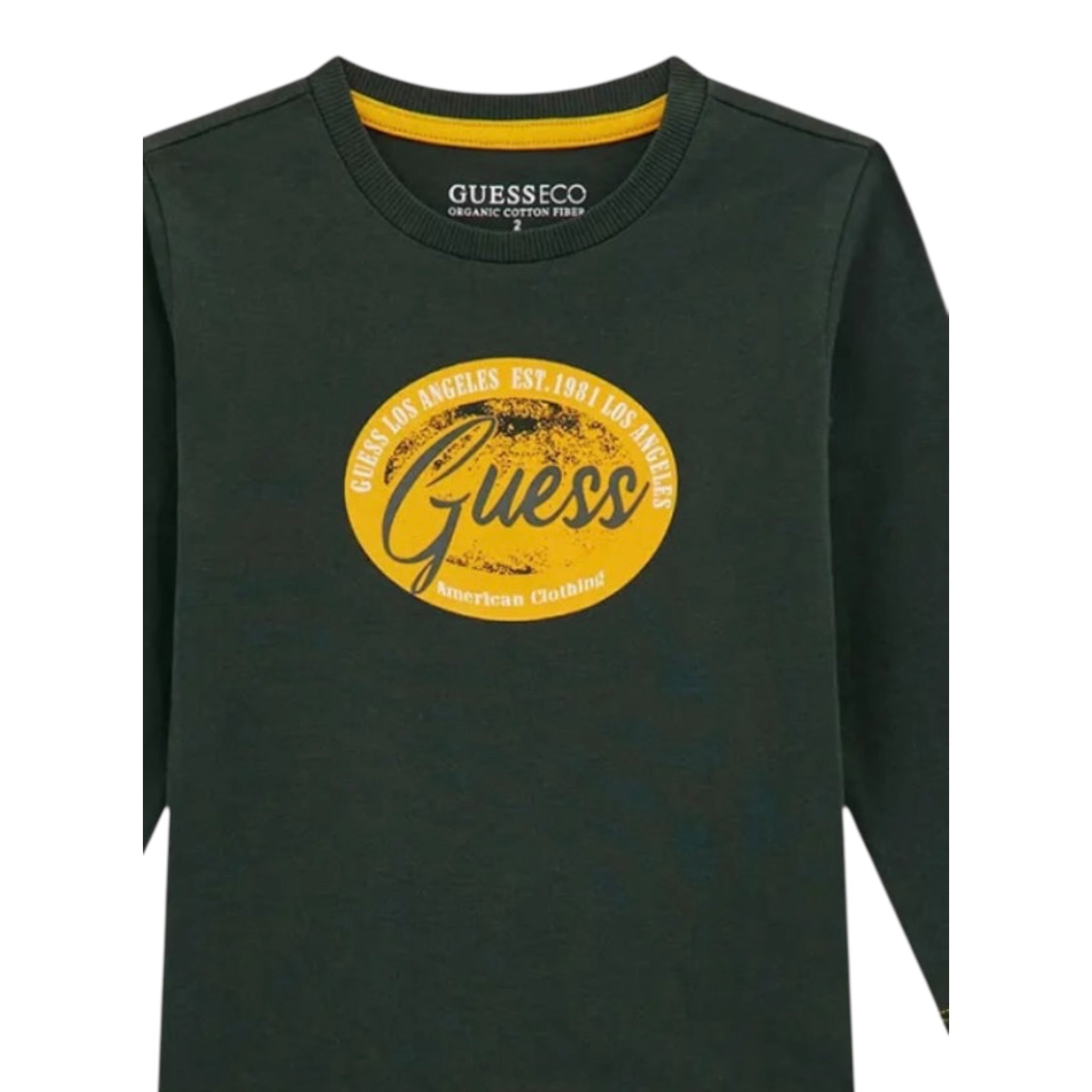 Guess Shirt tinta unita Girocollo con Stampa Verde per Neonato N5BI11I3Z14XX VERDE GUESS 