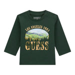 Guess Shirt tinta unita Girocollo con Stampa Verde per Neonato N5BI13I3Z14 VERDE GUESS 