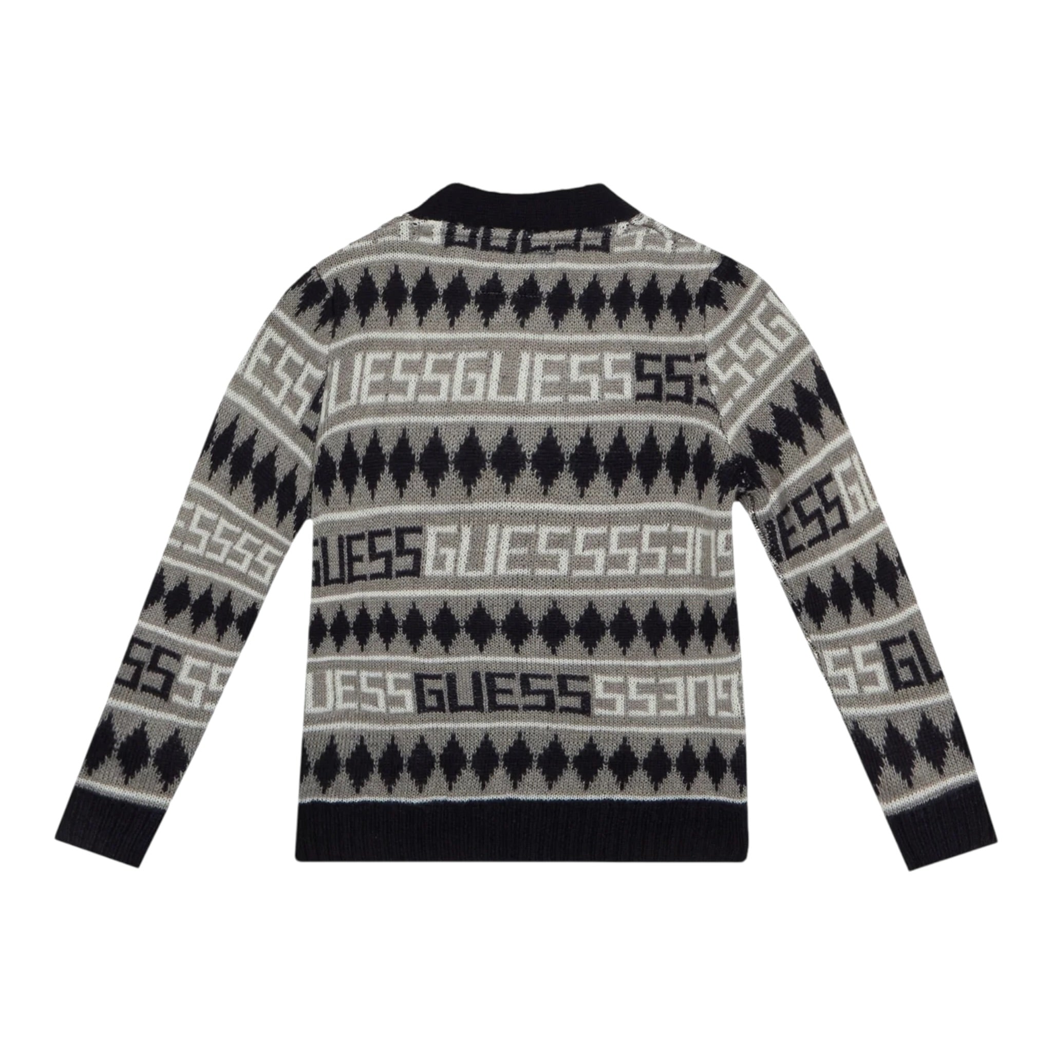 Guess Cardigan Bicolore con Loghi Bianco per Neonato N5BR06Z2BB0X BIANCO GUESS 