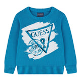 Guess Maglia tinta unita con Stampa Verde Acqua per Neonato N5BR11Z3OK1 VERDE ACQUA GUESS 