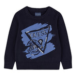 Guess Maglia tinta unita con Stampa Blu per Neonato N5BR11Z3OK1X BLU GUESS 
