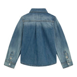 Guess Camicia In Denim tinta unita Azzurro per Bambino N5RH05D5K80J AZZURRO GUESS 