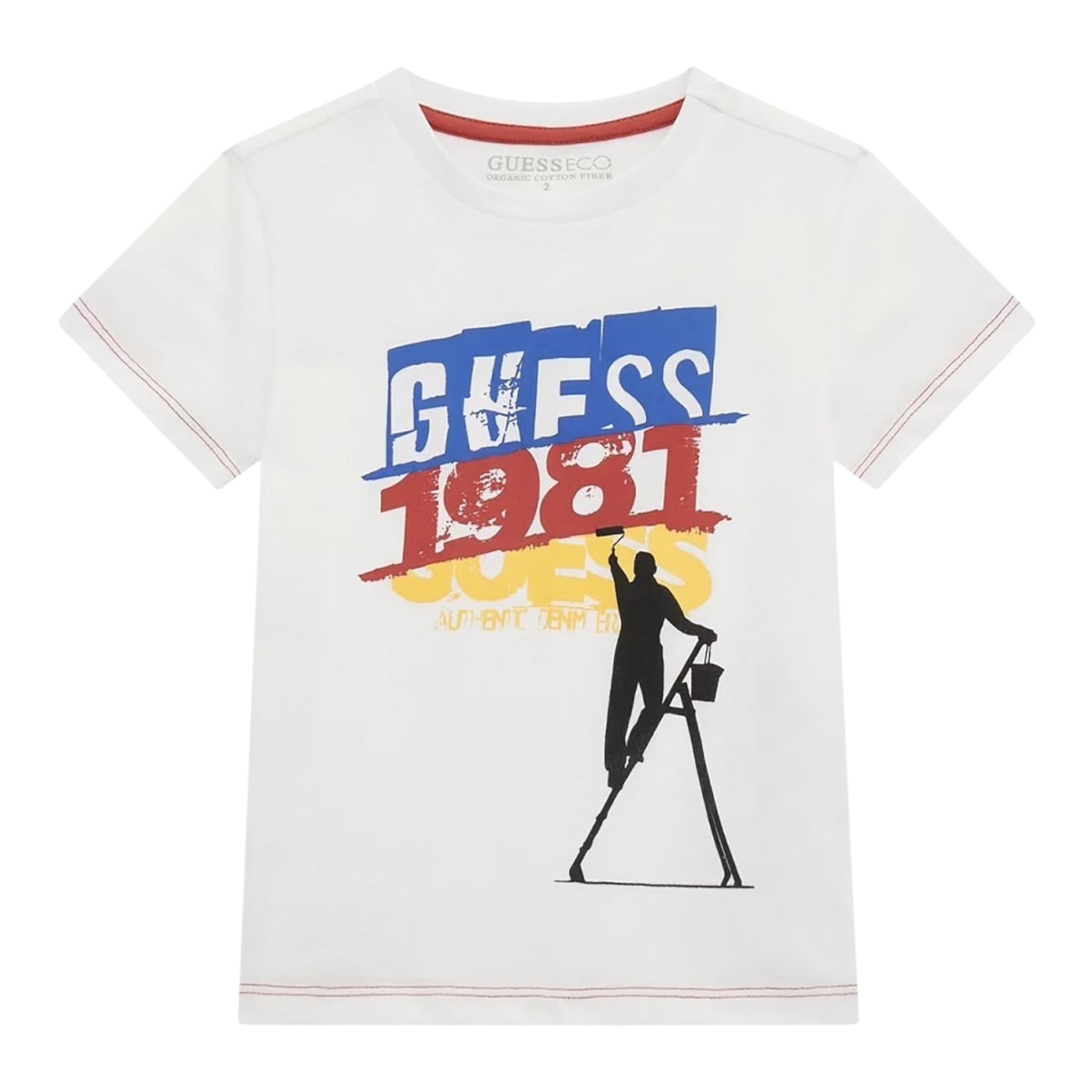 Guess T-Shirt tinta unita con Stampa Bianco per Neonato N5RI02K8HM4N BIANCO GUESS 