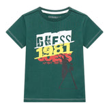 Guess T-Shirt tinta unita con Stampa Verde per Neonato N5RI02K8HM4N VERDE GUESS 