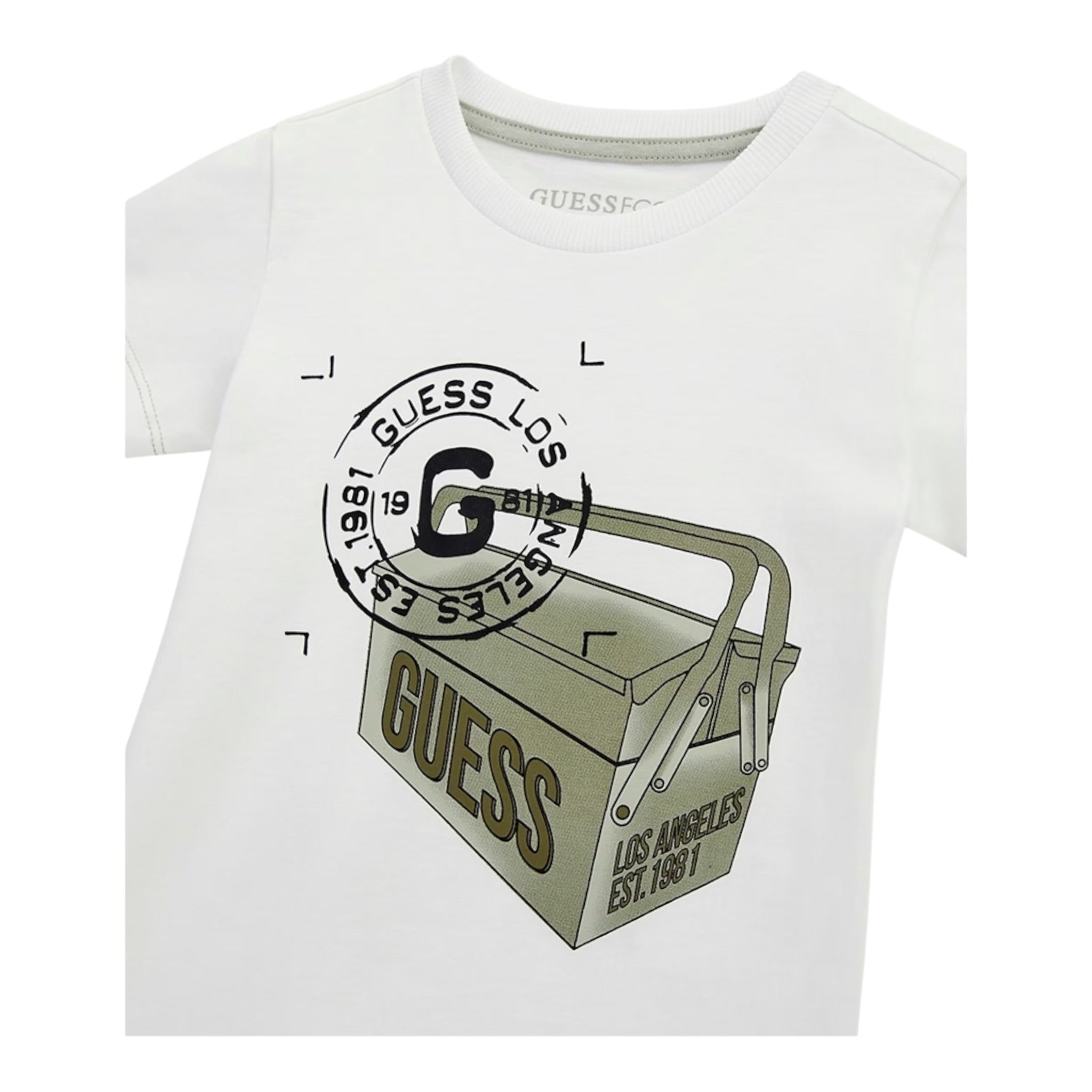 Guess T-Shirt tinta unita con Stampa Bianco per Bambino N5RI27K8HM4 BIANCO GUESS 