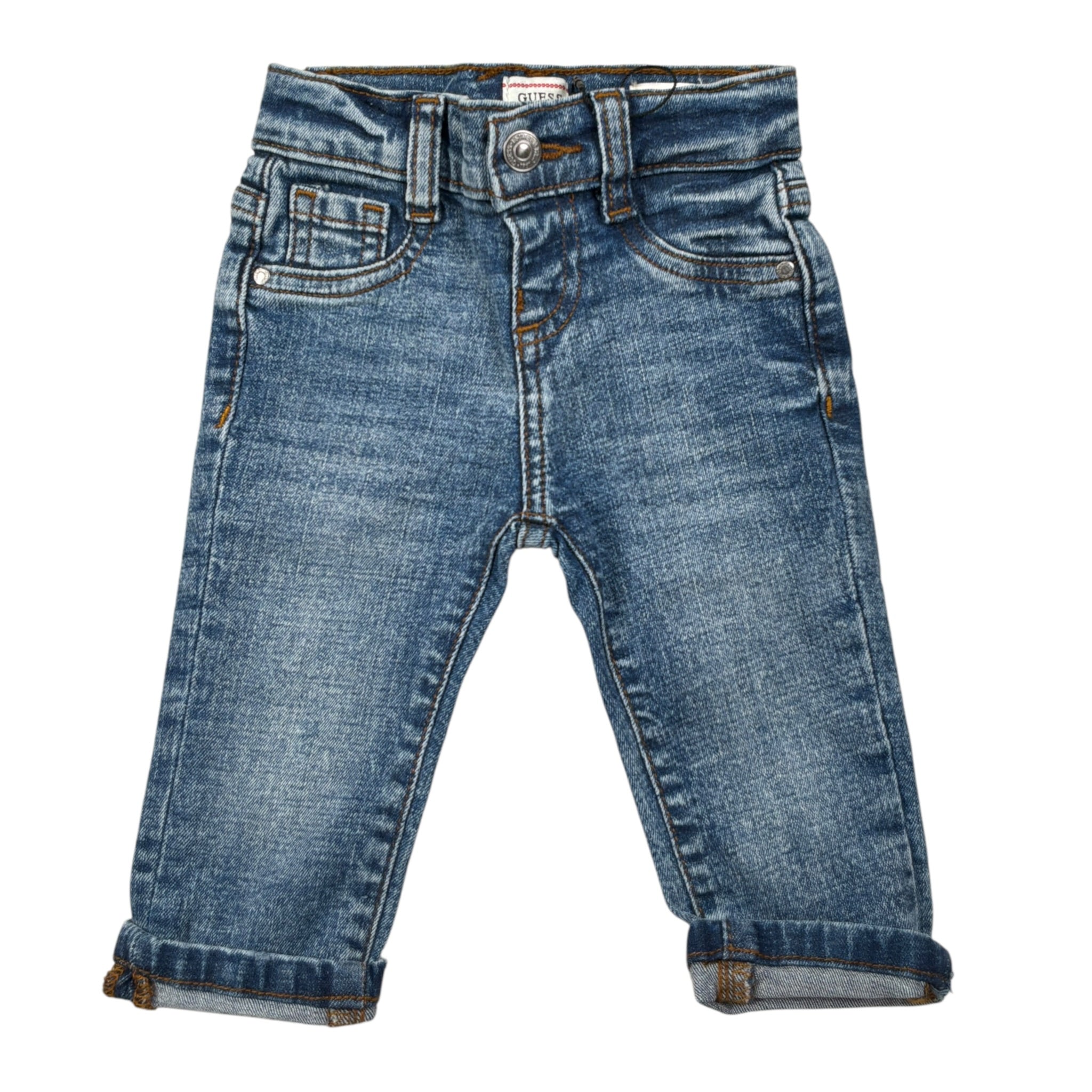 Guess Jeans tinta unita con Girovita Regolabile Blu per Neonato N5YA02D52Z0 BLU GUESS 