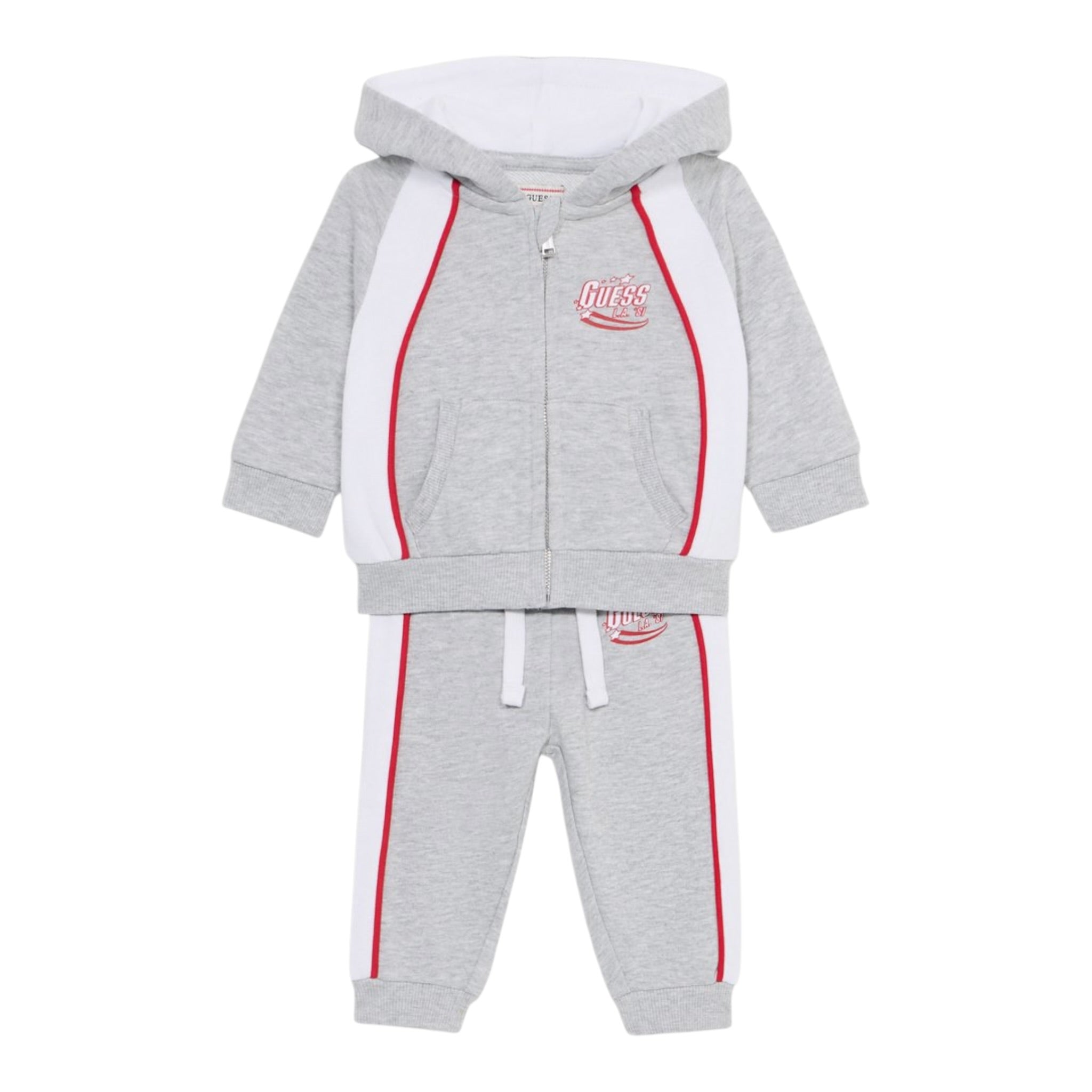Guess Completo 2Pz Felpa-Pantalone tinta unita Grigio per Neonato N5YG01KA6R4N GRIGIO GUESS 
