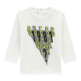 Guess Shirt tinta unita Girocollo con Stampa Bianco per Neonato N5YI03K8HM4X BIANCO GUESS 