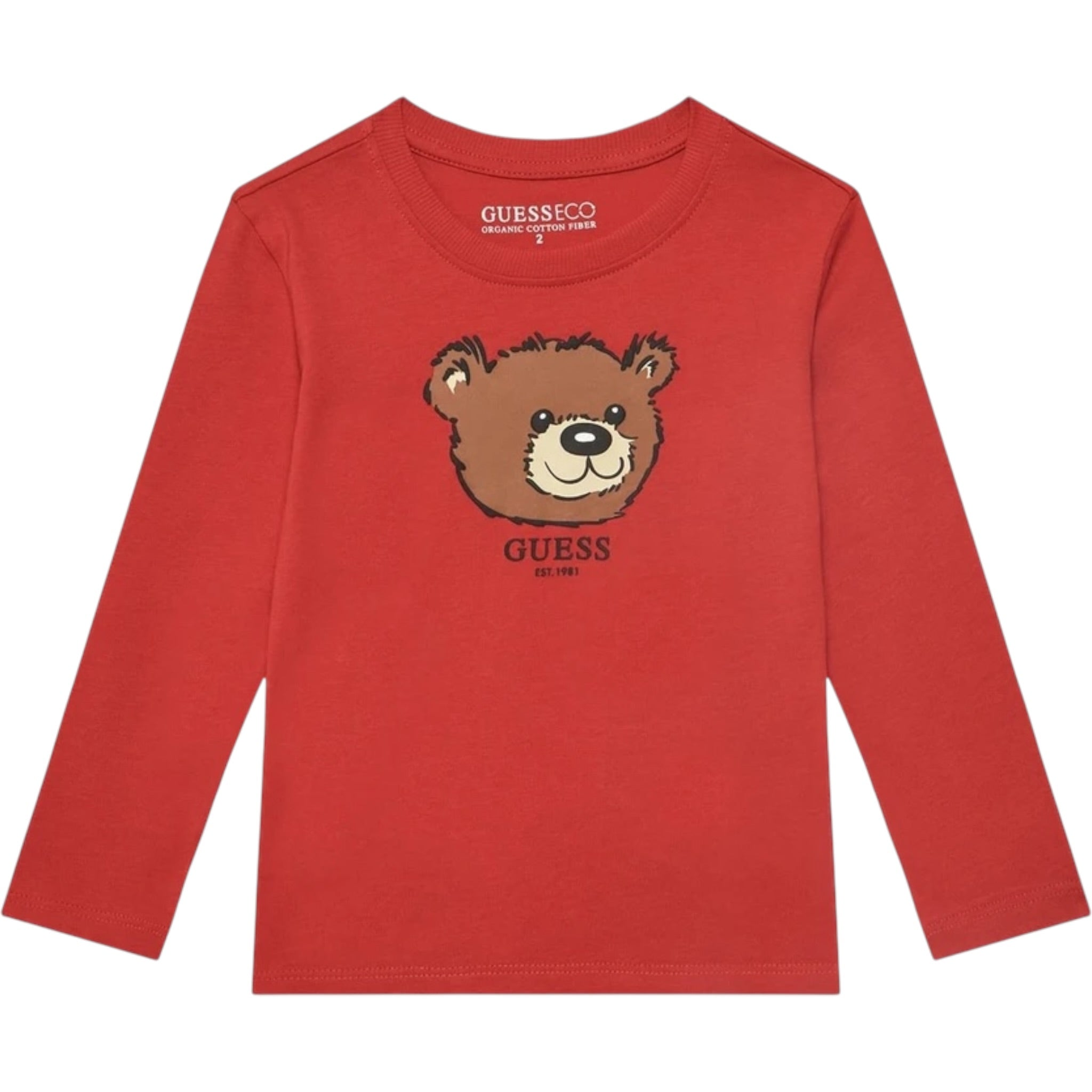 Guess Shirt tinta unita Girocollo con Stampa Rosso per Bambino N5YI125K8HM4J ROSSO GUESS 