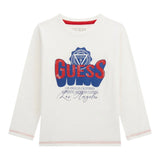 Guess Shirt tinta unita con Stampa Bianco per Neonato N5YI13K8HM0 BIANCO GUESS 