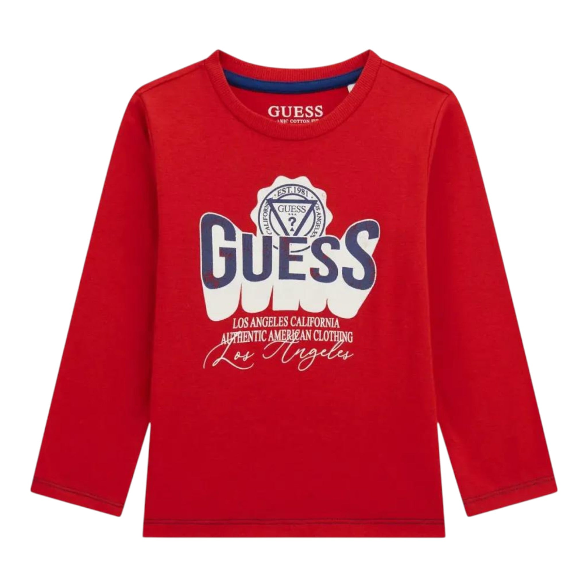 Guess Shirt tinta unita con Stampa Rosso per Neonato N5YI13K8HM0 ROSSO GUESS 