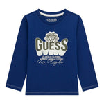 Guess Shirt tinta unita con Stampa Blu per Bambino N5YI13K8HM0XX BLU GUESS 