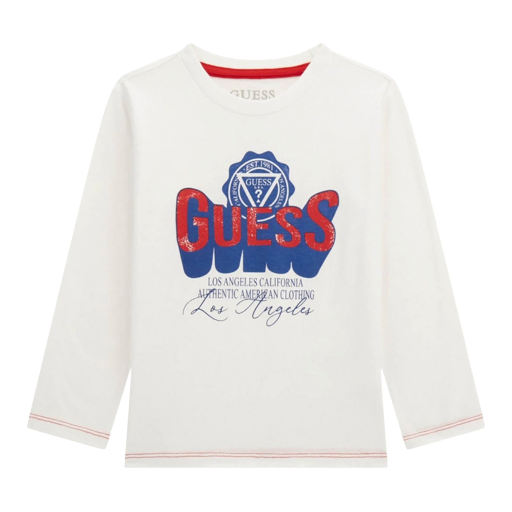 Guess Shirt tinta unita con Stampa Bianco per Neonato N5YI13K8HM0XXN BIANCO GUESS 