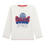 Guess Shirt tinta unita con Stampa Bianco per Neonato N5YI13K8HM0XXXX BIANCO GUESS 