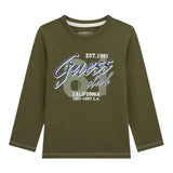 Guess Shirt tinta unita con Stampa Verde per Bambino N5YI15K8HM4X VERDE GUESS 