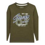 Guess Shirt tinta unita con Stampa Verde per Bambino N5YI15K8HM4X VERDE GUESS 