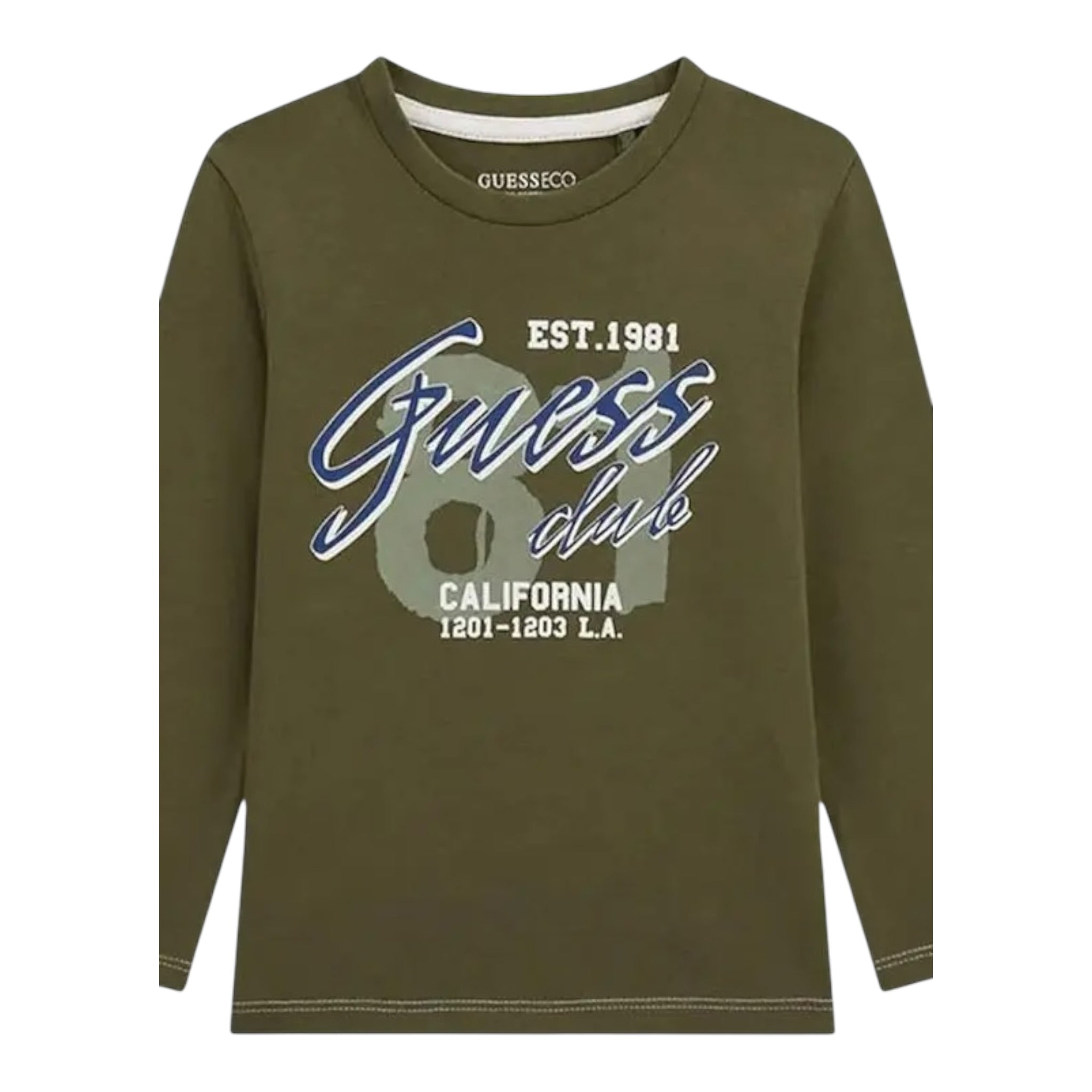 Guess Shirt tinta unita con Stampa Verde per Bambino N5YI15K8HM4X VERDE GUESS 