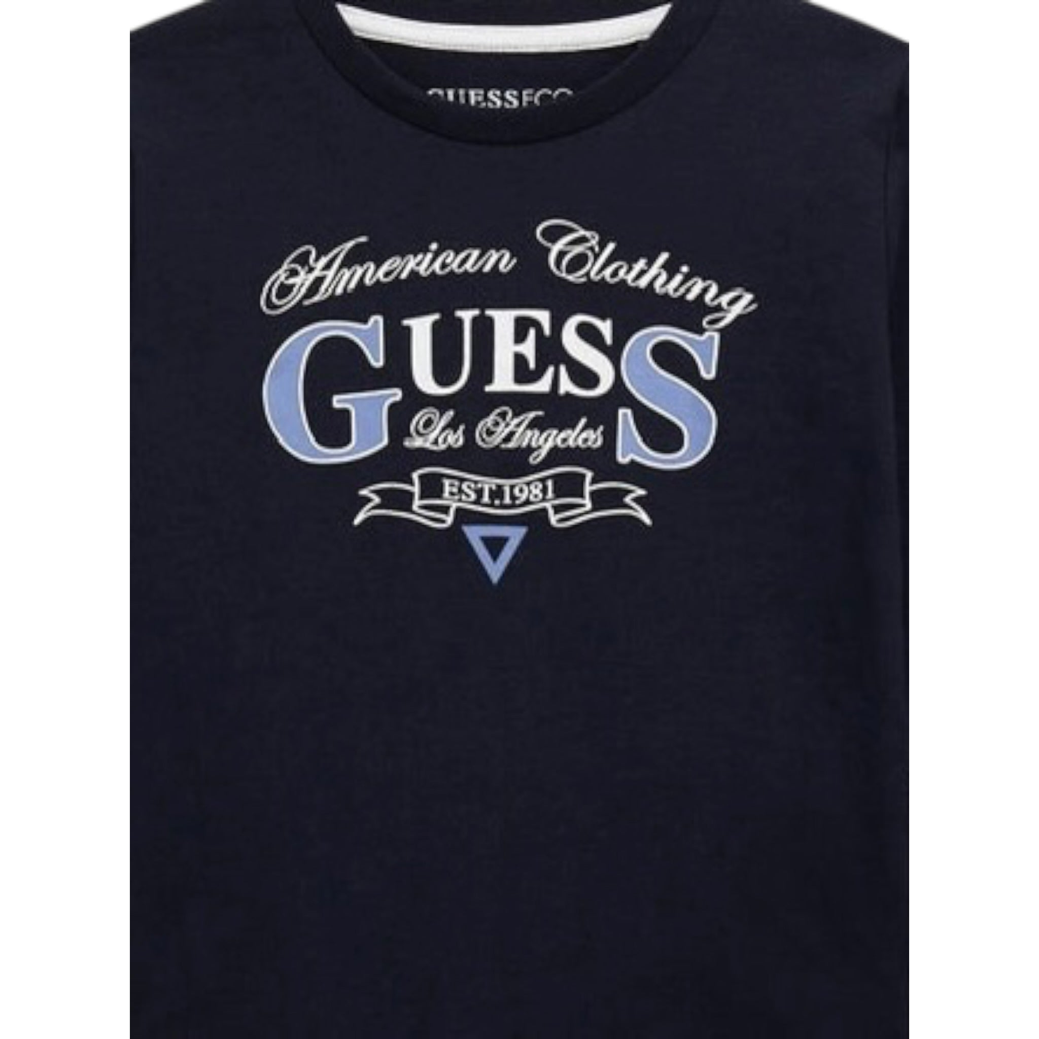 Guess Shirt tinta unita con Stampa Blu per Bambino N5YI21K8HM4XXX BLU GUESS 