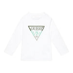 Guess Shirt tinta unita con Logo Bianco per Neonato N5YI24K8HM4X BIANCO GUESS 