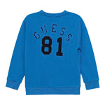 Guess Felpa Girocollo tinta unita con Stampa Cobalto per Neonato N5YQ03KAD74N COBALTO GUESS 