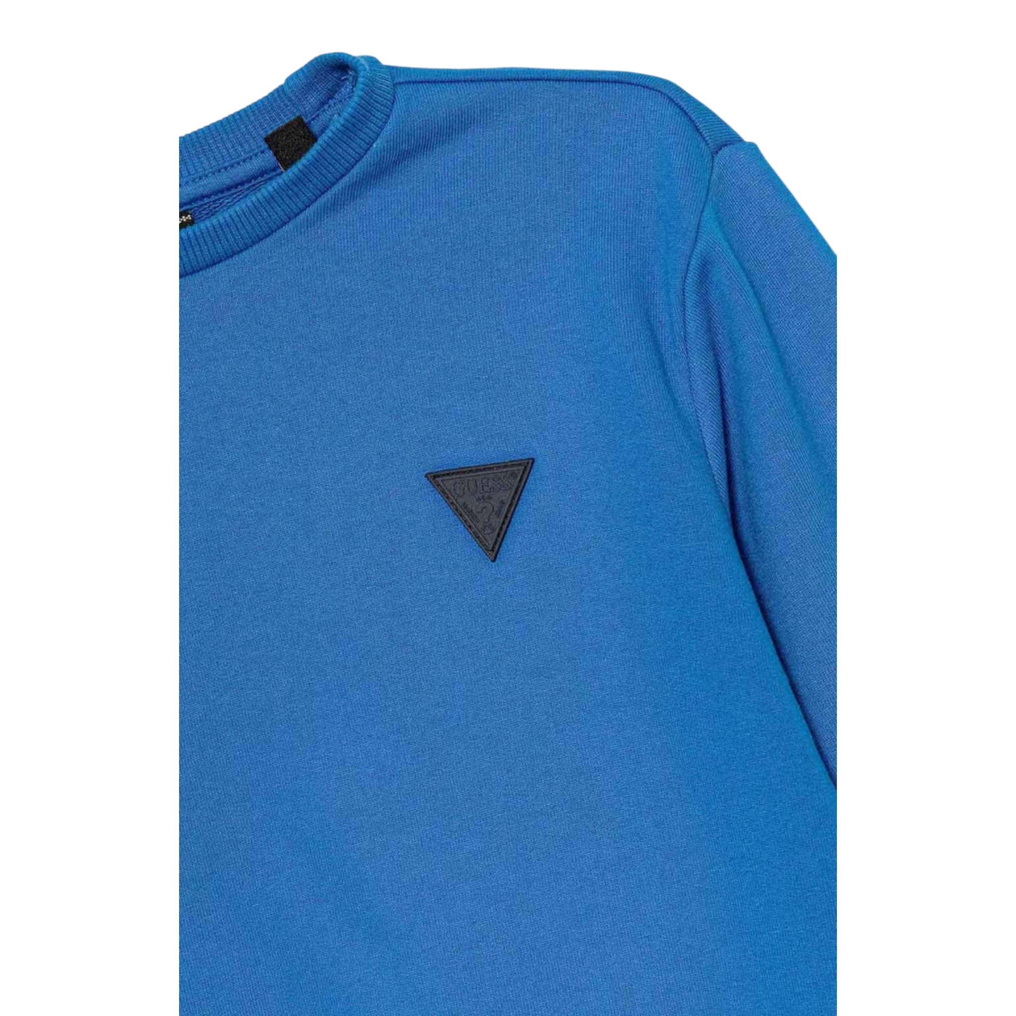 Guess Felpa Girocollo tinta unita con Stampa Cobalto per Neonato N5YQ03KAD74N COBALTO GUESS 