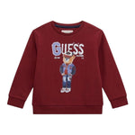 Guess Felpa Chiusa Girocollo tinta unita Bordeaux per Bambino N5YQ05KAD74J BORDEAUX GUESS 