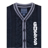 Guess Cardigan tinta unita con Logo Blu per Neonato N5YR04Z3FE0 BLU GUESS 