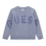 Guess Maglia tinta unita con Ricami Azzurro per Bambino N5YR05Z3OK1 AZZURRO GUESS 