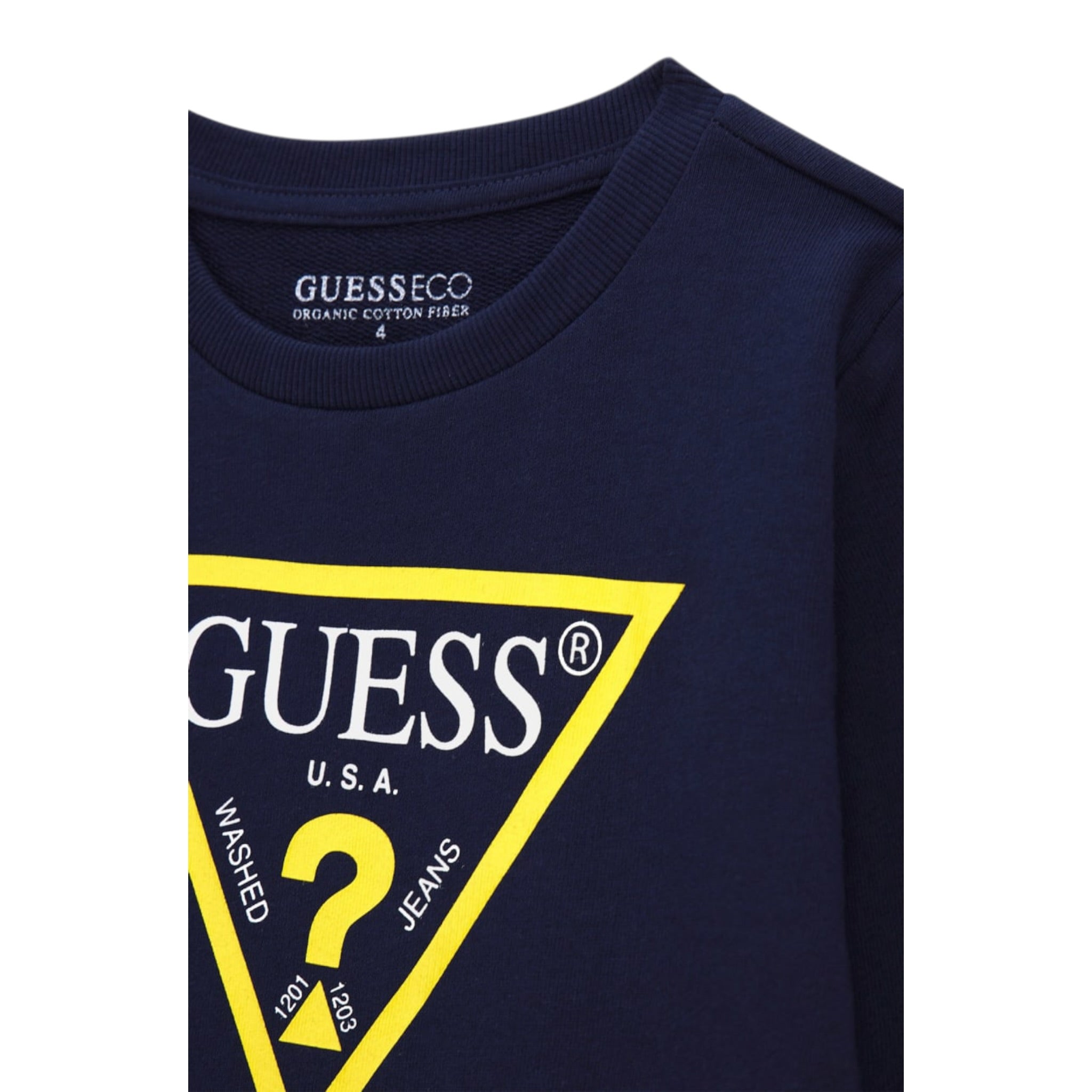 Guess Felpa tinta unita con Stampa Blu per Neonato N73Q10KAUG0 BLU GUESS 