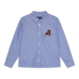 Guess Camicia tinta unita con Logo Azzurro per Bambino NRRH10W9CL0 AZZURRO GUESS 