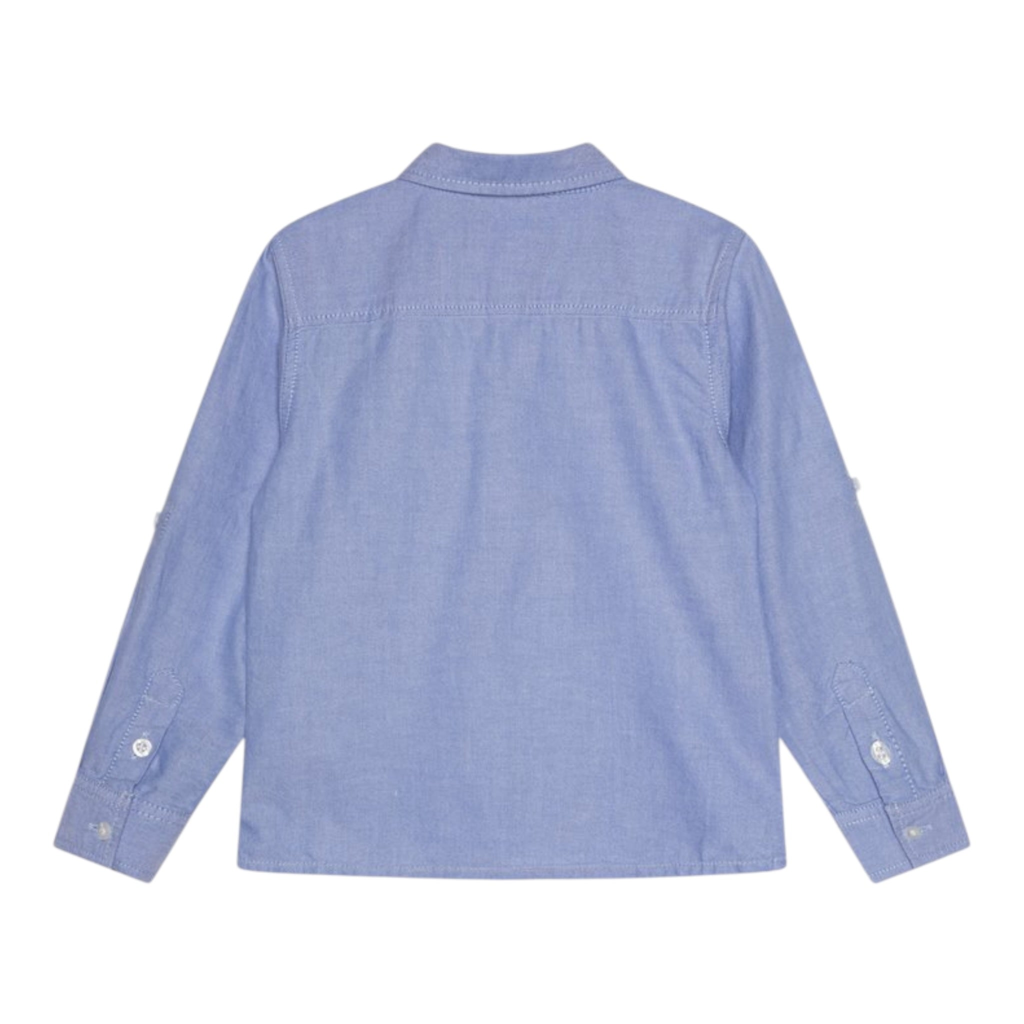 Guess Camicia tinta unita con Logo Azzurro per Bambino NRRH10W9CL0 AZZURRO GUESS 