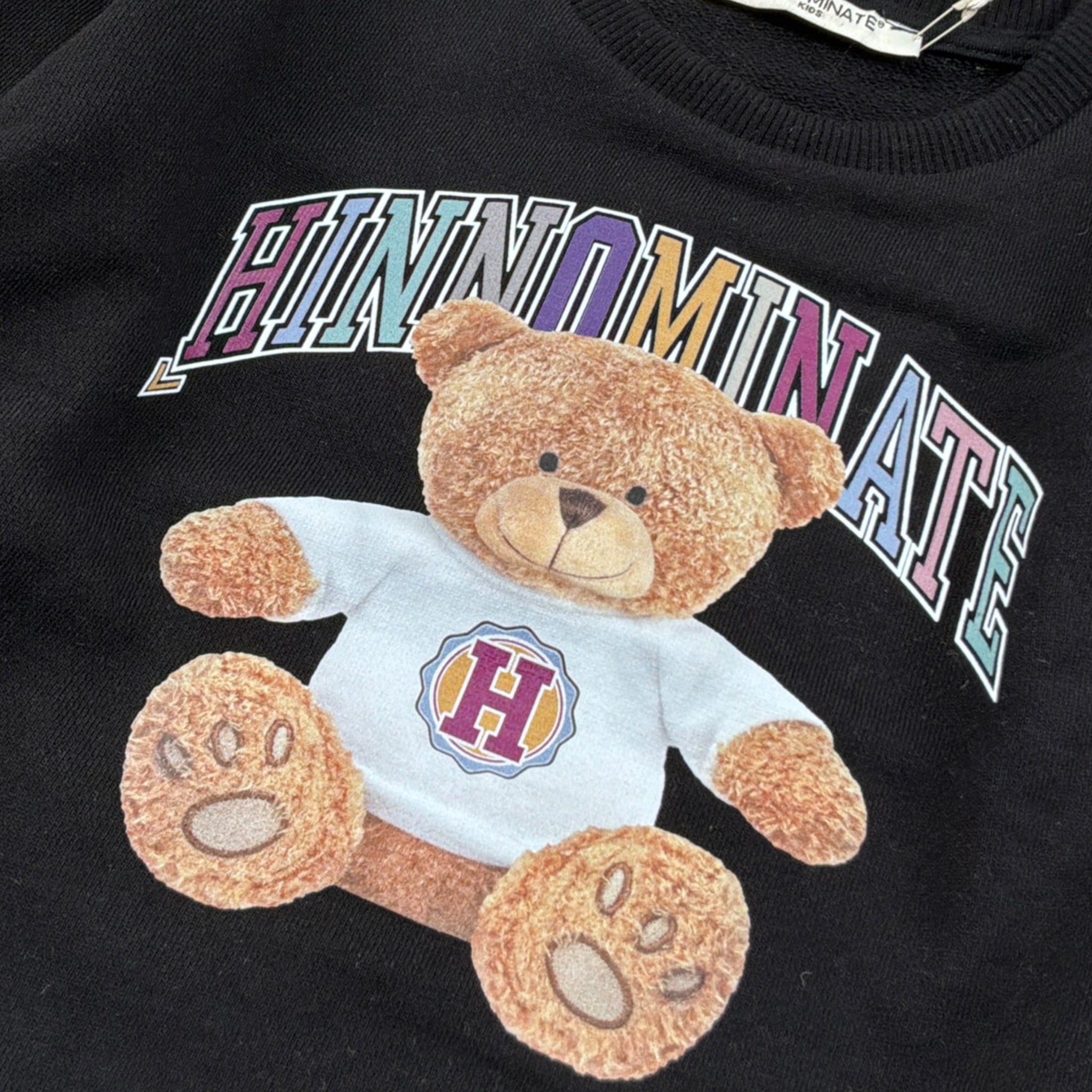 Hinnominate Felpa tinta unita con Stampa Nero per Bambino 3641F00285 NERO HINNOMINATE 