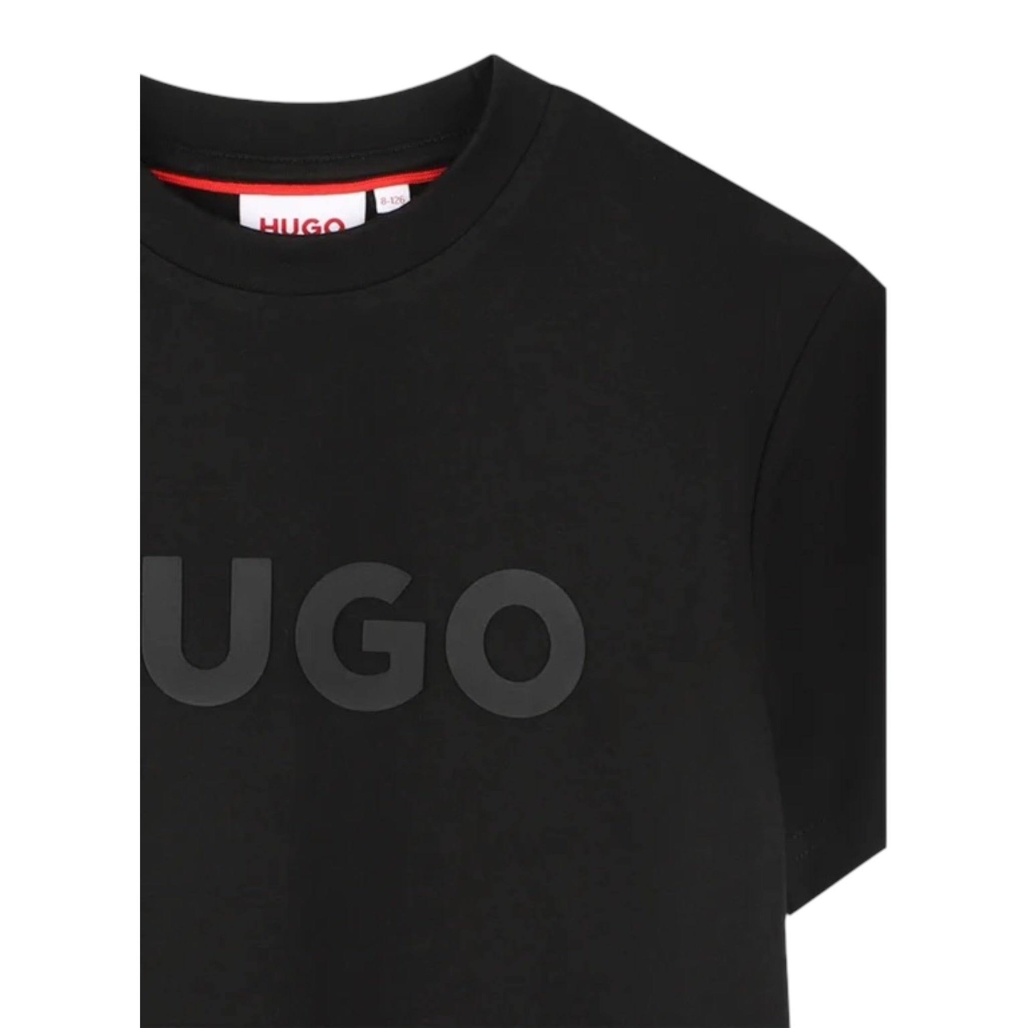 Hugo T-Shirt tinta unita con Stampa Nero per Bambino G00333 NERO HUGO 